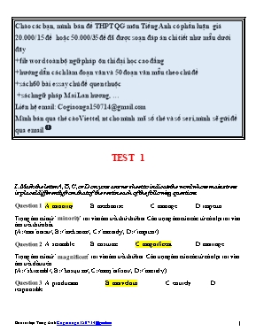 Đề thi thử THPT Quốc gia môn Tiếng Anh - Đề 1